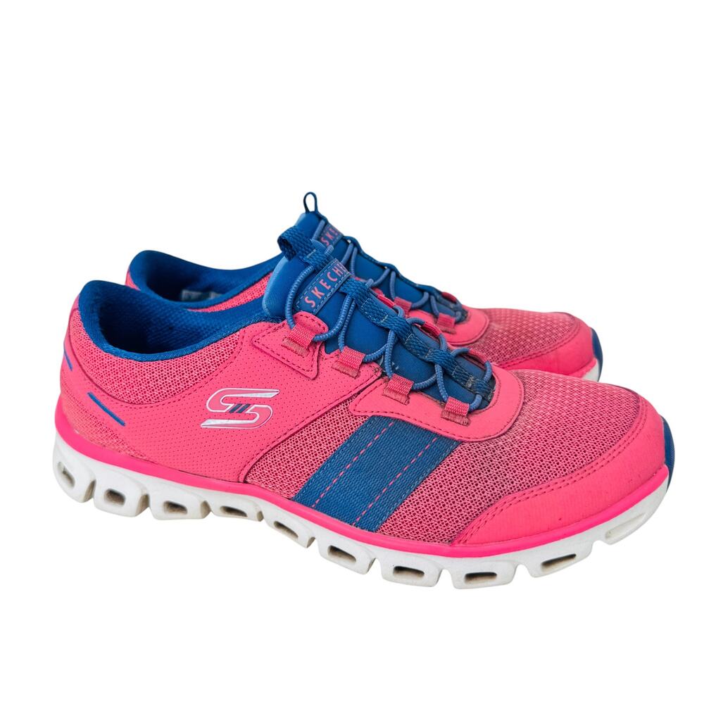 Skechers Summits Sneaker Shoes Womens US 8 Pink Blue Memory Foam Athletic 104087